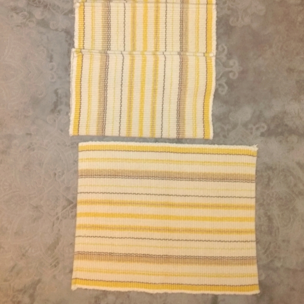 Vintage Sonoma Yellow cream strip Placemats set of Six